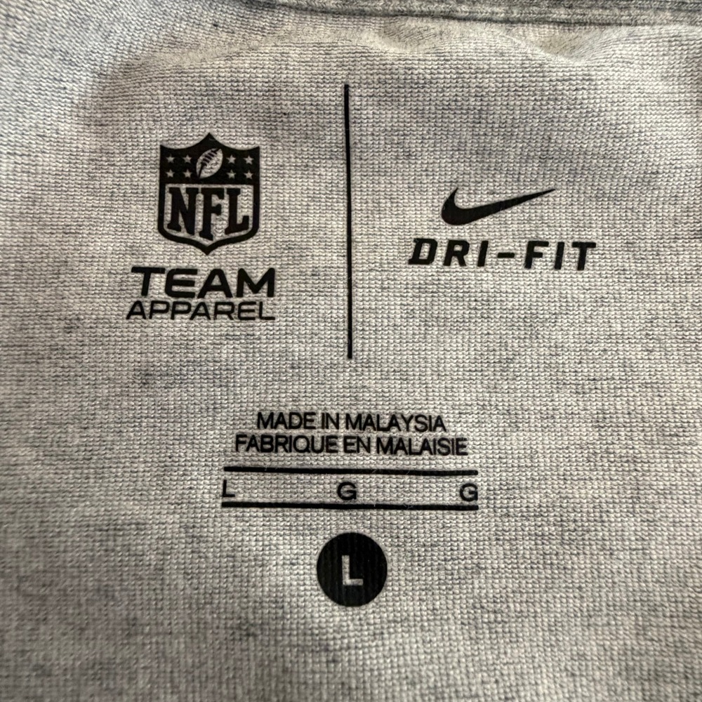Nike New Orleans Saints Sweatshirt Womens Large Grey Dri-FIT Off‎ Shoulder NFL - Picture 7 of 8